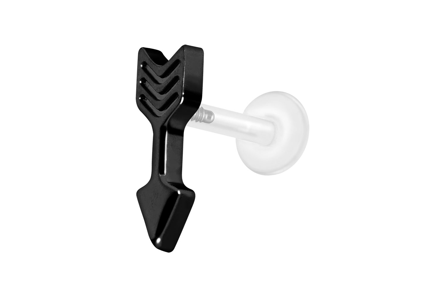 PTFE Labret Piercing mit Innengewinde + Titan-Aufsatz PFEIL